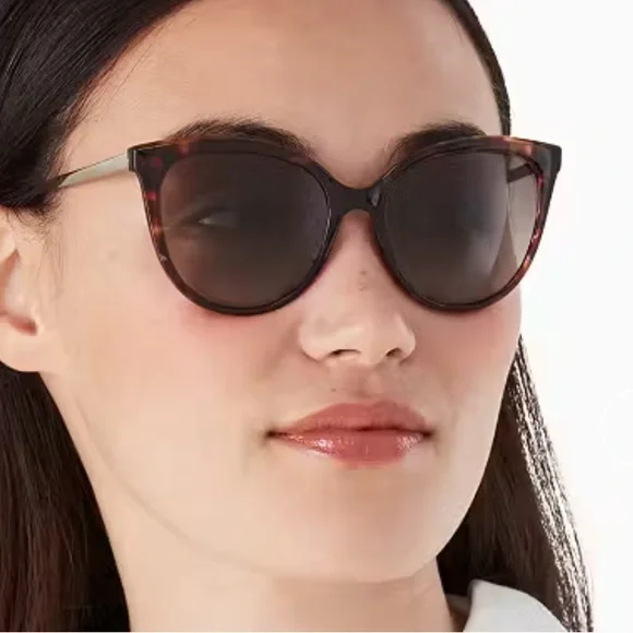 Gorgeous Kate Spade Sassari Havana Cat Eye Butterfly Sunglasses NWT - Picture 2 of 16